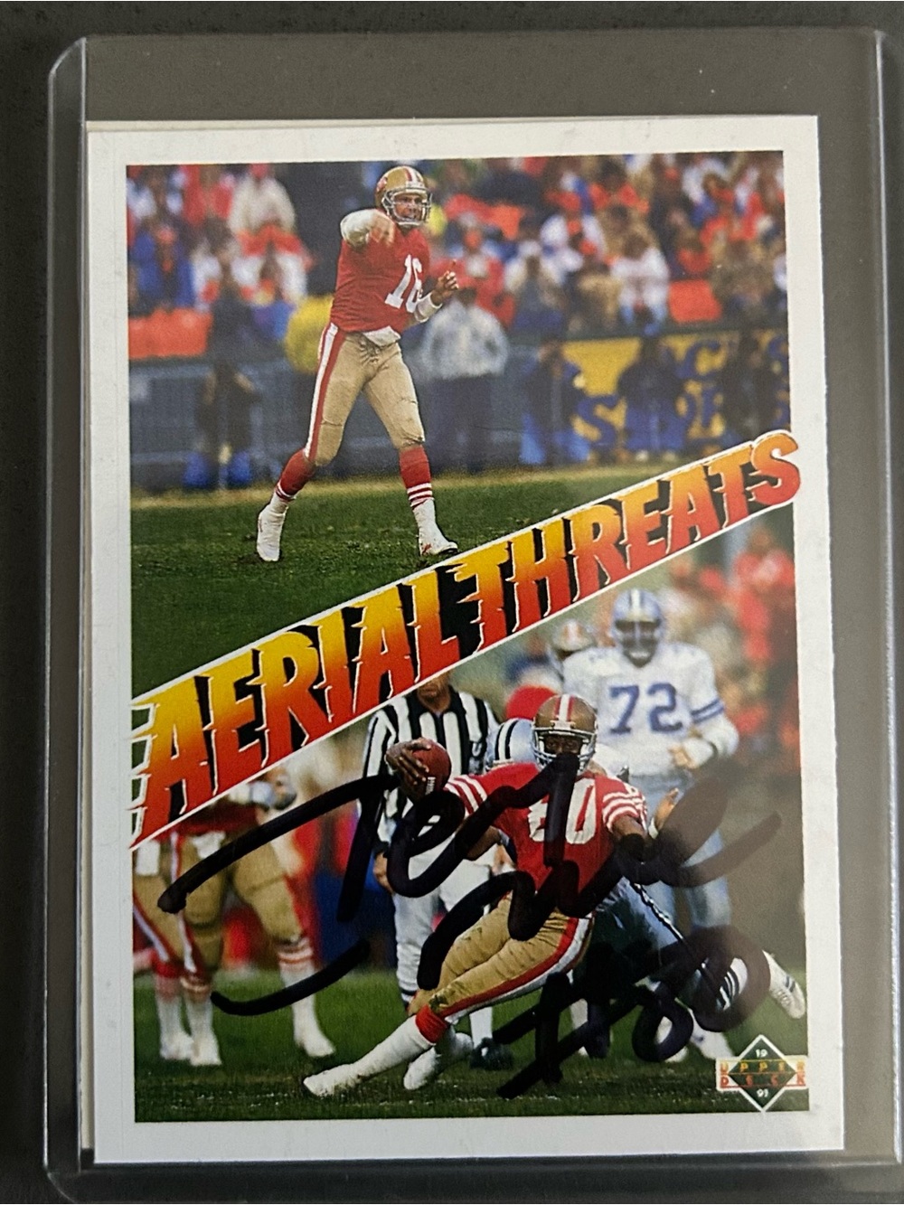 Signed 'Aerial Threats' Football Card - Red & Gold